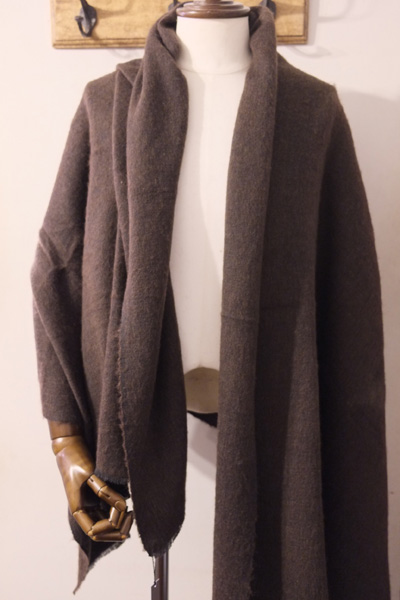 denis colomb デニスコロン HOKKAIDO SHAWL *BROWN BLACK YAK × COTTON