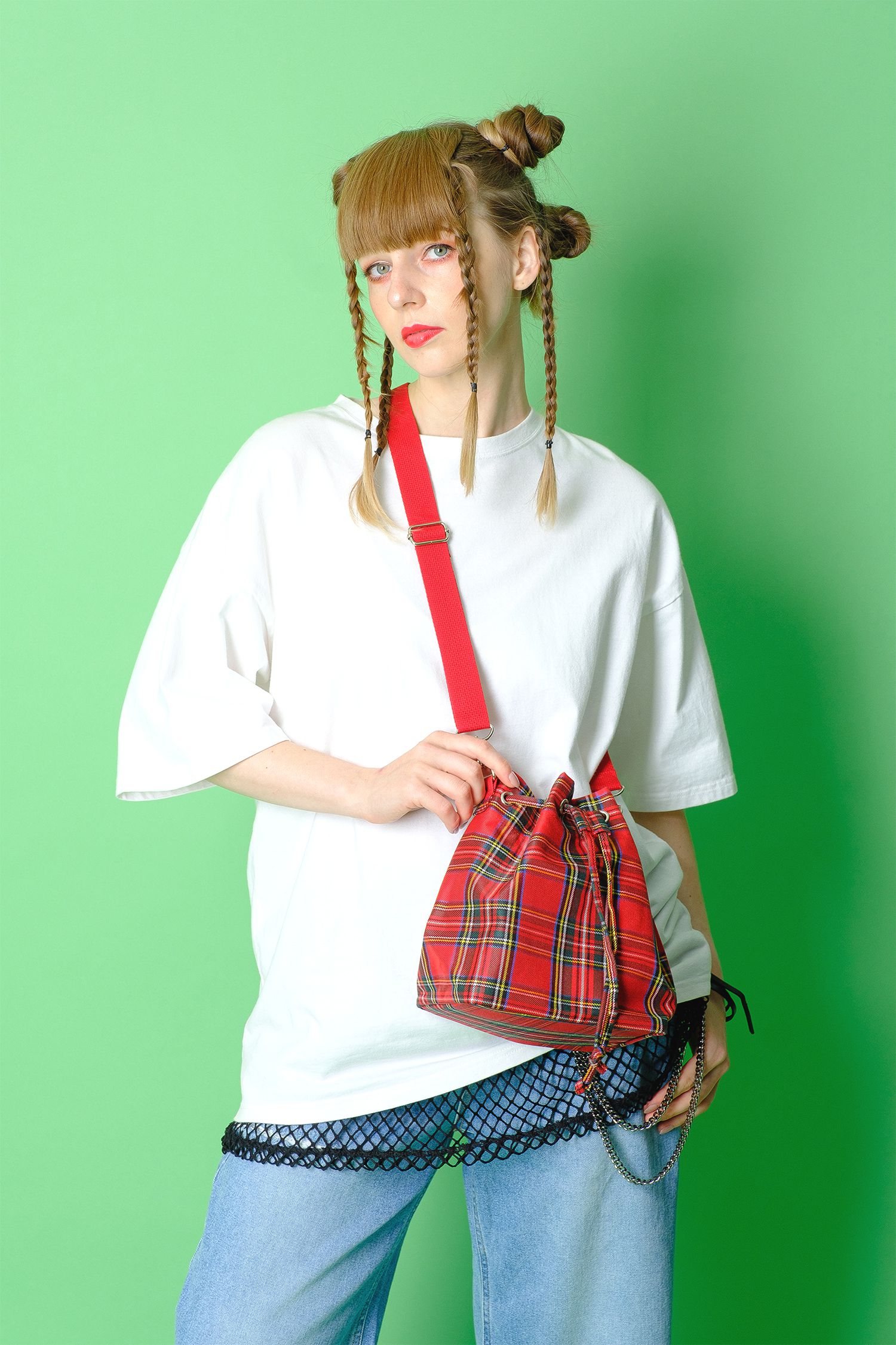 チェック柄バケットショルダーバッグ ankoROCK(アンコロック) メンズ