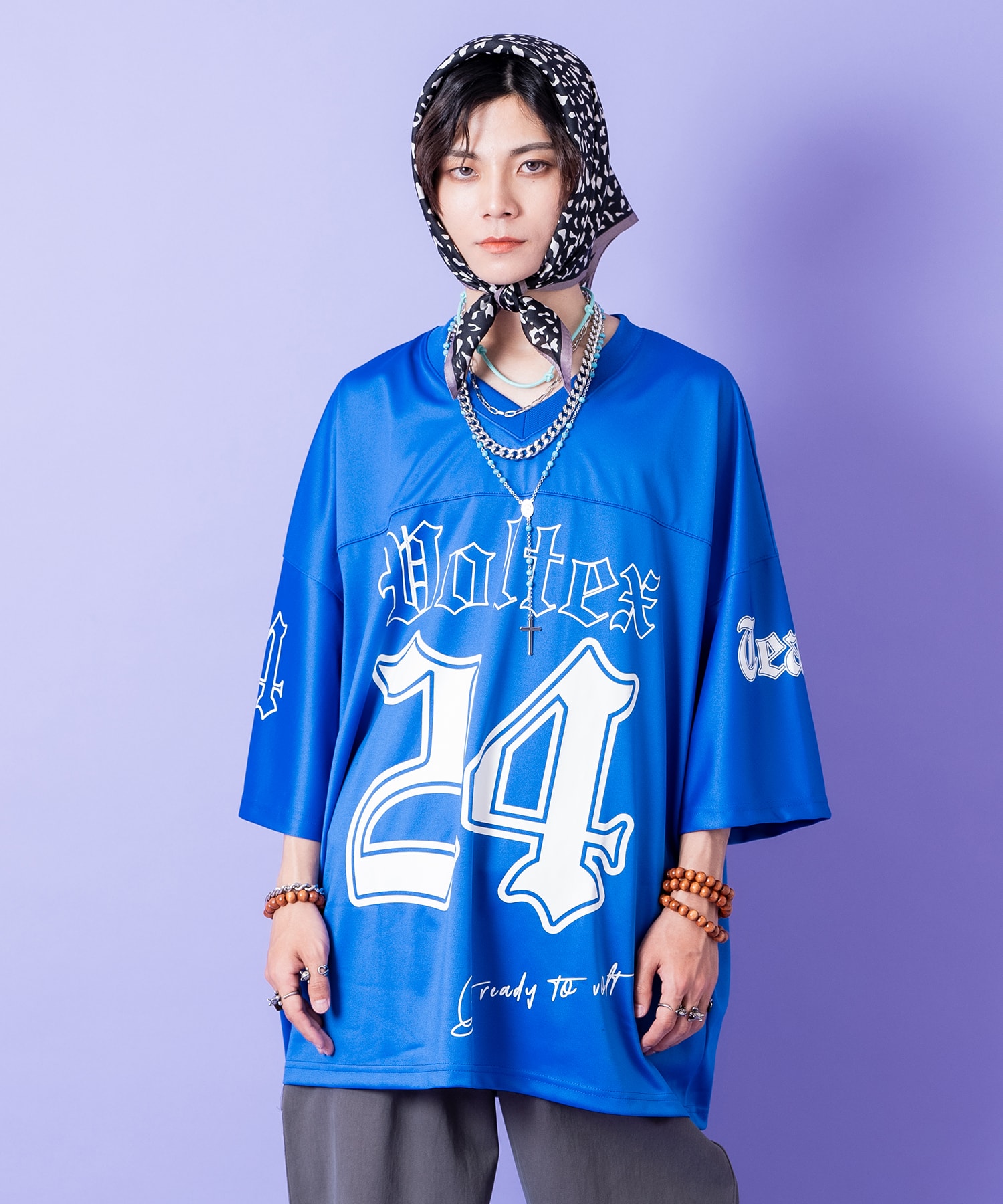 ストリートフォントナンバリングポリジャージーオーバーサイズ