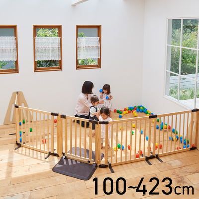 日本育児 | 木製パーテーション FLEX400-W［ベビーサークルレンタル