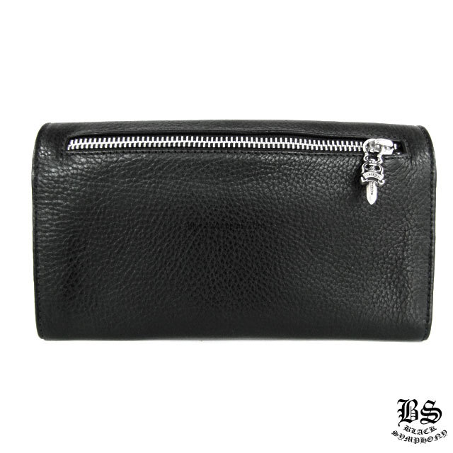 クロムハーツ 財布 ロングウォレットクロスボタンブラックレザー