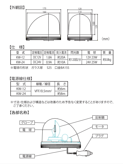 停止中の車への突入を防止、ドライバーを守るパトライト停止表示灯です