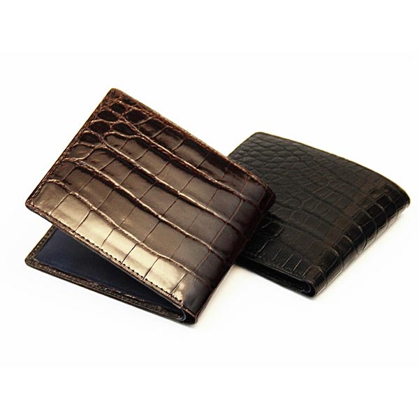 クロコダイル2つ折りウォレット[M0801] クロコダイルレザーショップ
