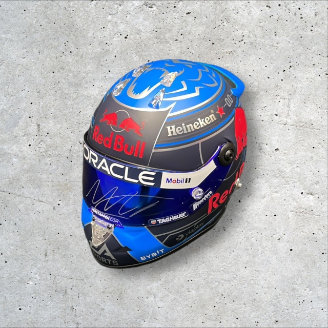 M.フェルスタッペン 直筆サイン入 2024年USGP 1/2ヘルメット F1グッズ