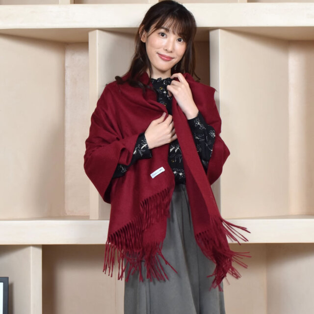 名入れ刺繍可】厚手 カシミヤ 100％ ストール 大判タイプ (CS0055