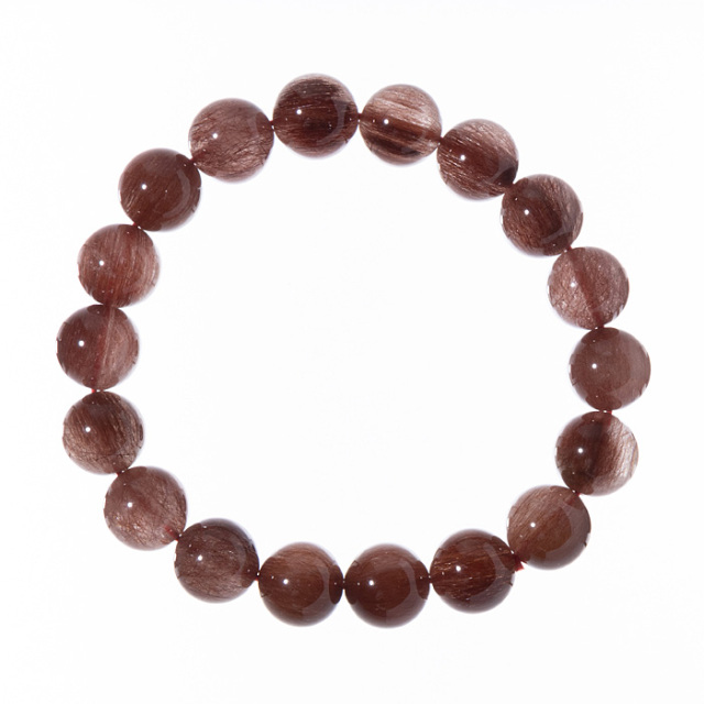 ブレスレット レッドルチルクォーツ （ブラジル産） 11mm 18玉 No.10