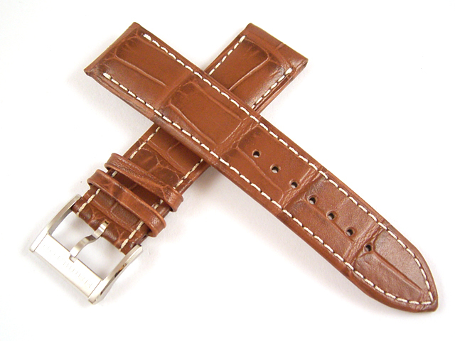 H690326101/ジャズマスター・オートクロノ用ブラウンカーフベルト22mm