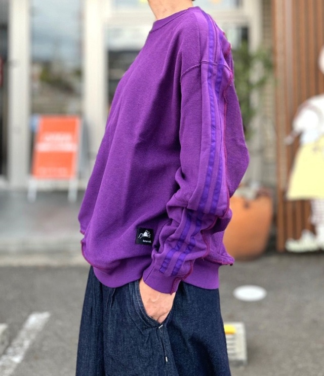 REHERSALL パイルラインスリーブ スウェット（パープル）