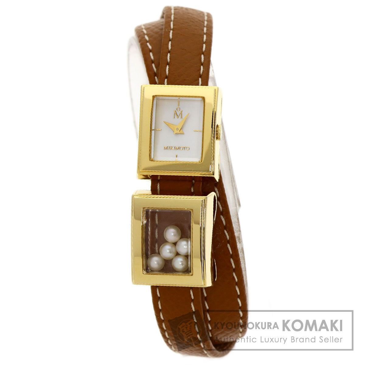 MIKIMOTO ミキモト マルチフォーム 腕時計 GP/革 レディース [中古
