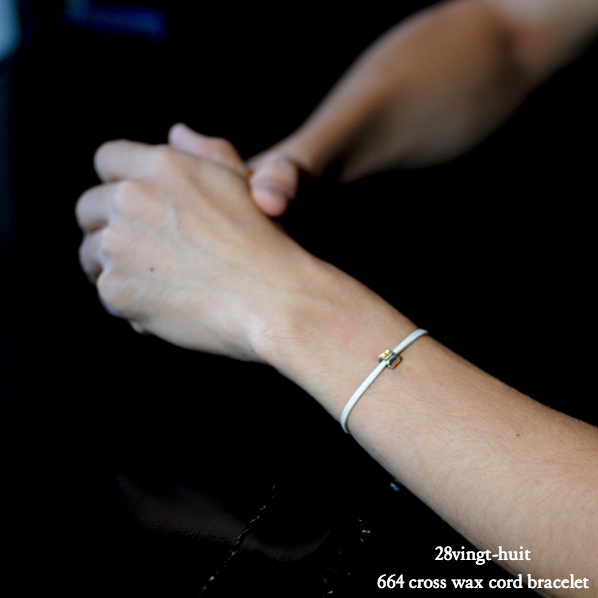 28vingt-huit 664 Cross Wax Cord Bracelet Silver925/ヴァン ユィット