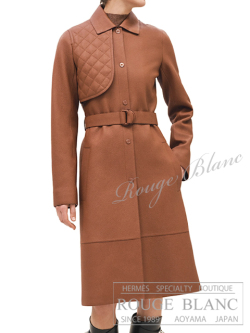 エルメス 2023 A/W レザーロングコート マロンフォーブ #36 タグ付