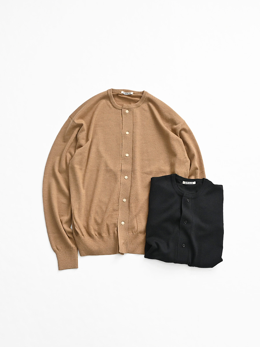 AURALEE (オーラリー) CASHMERE HARD TWIST KNIT CARDIGAN