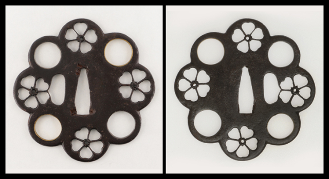 鍔：曜紋桜花透図 Tsuba:Youmon Ouka Sukashi Zu