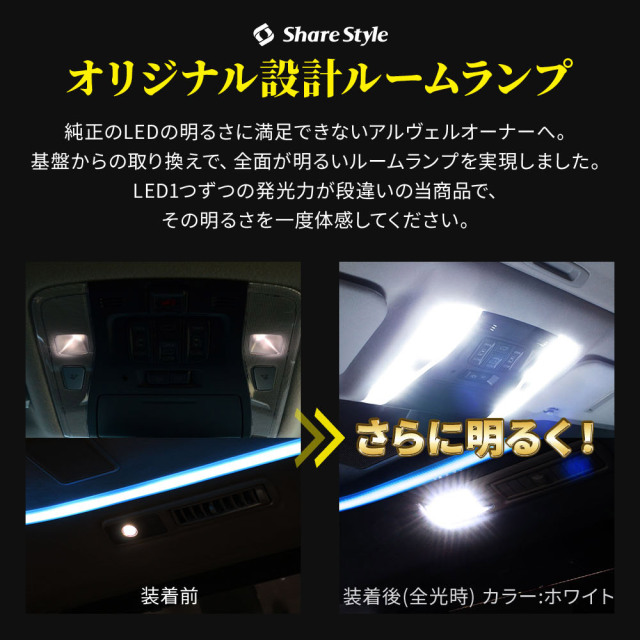 ヴェルファイア アルファード 30系 LED ルームランプ LED仕様車 車種