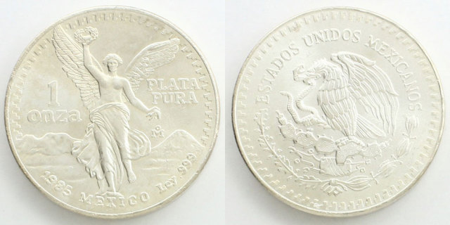 メキシコ 1985 1オンザ銀貨 勝利の女神ヴィクトリー