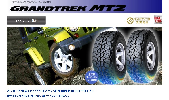 DUNLOP ダンロップ GRANDTREK MT2 235/85R16 108Q グラントレック