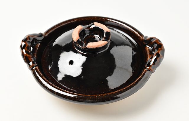 伊賀焼土楽 蓋付黒鍋 尺二 ｜ 暮らしのうつわ花田 和食器 通販