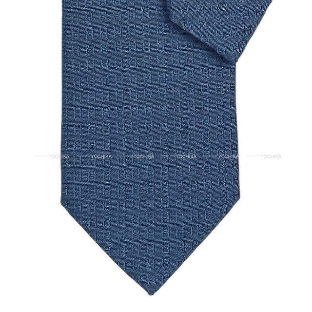 HERMES エルメス ネクタイ Hロゴ/FACONNEE H オーシャン シルク100％ 新品