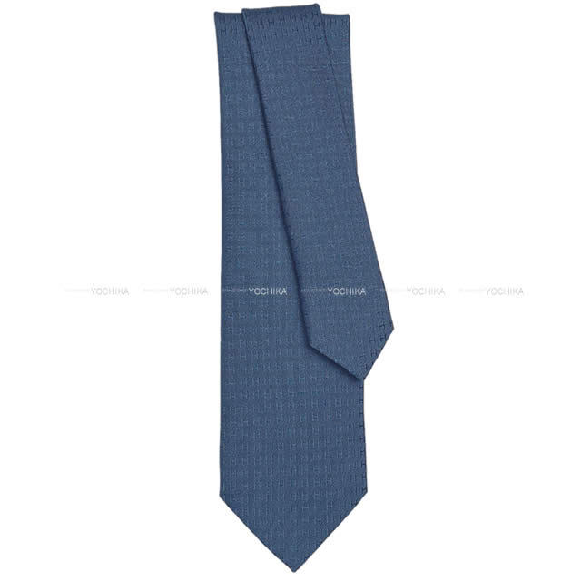HERMES エルメス ネクタイ Hロゴ/FACONNEE H オーシャン シルク100％ 新品