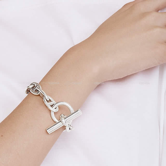 HERMES エルメス ブレスレット シェーヌダンクル GM 12コマ シルバー
