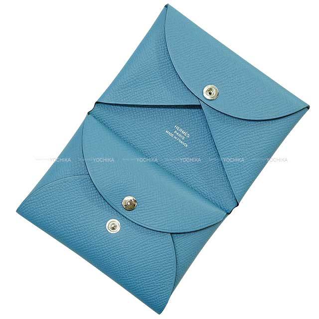 HERMES エルメス カードケース カルヴィ デュオ ニューブルージーン