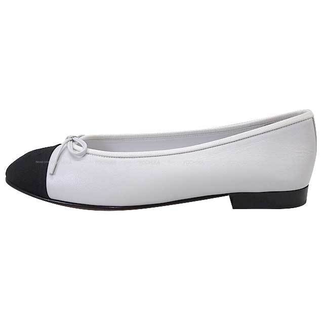 CHANEL シャネル バレエシューズ フラット ココマーク #37.5 白