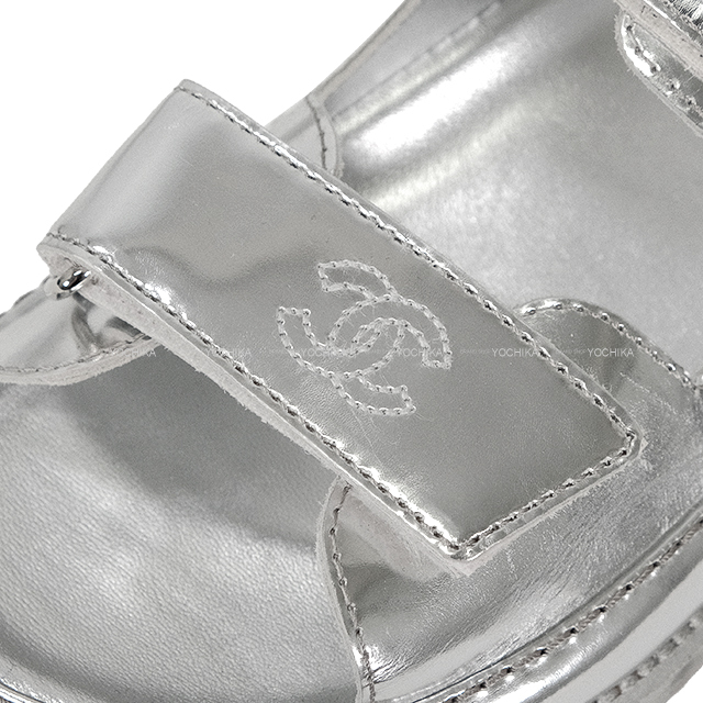 CHANEL シャネル サンダル スポーツ ココマーク ダブル シルバー