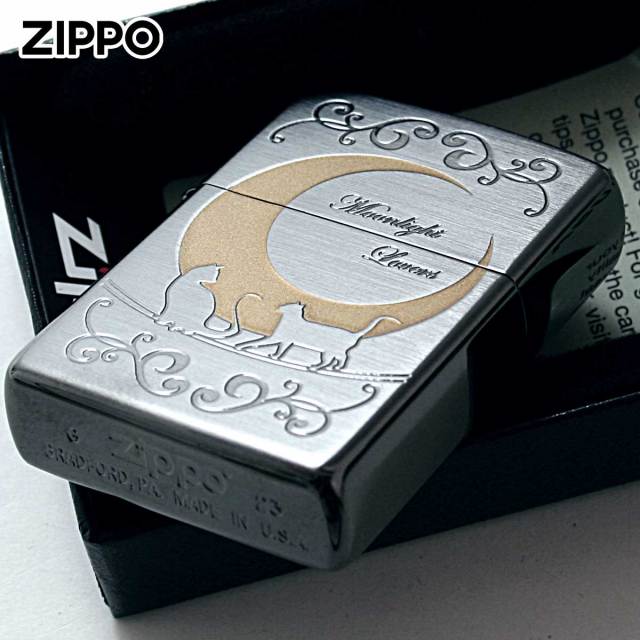 Zippo ジッポー ムーンライトラバーズ ネコ 三日月 猫 シルエット