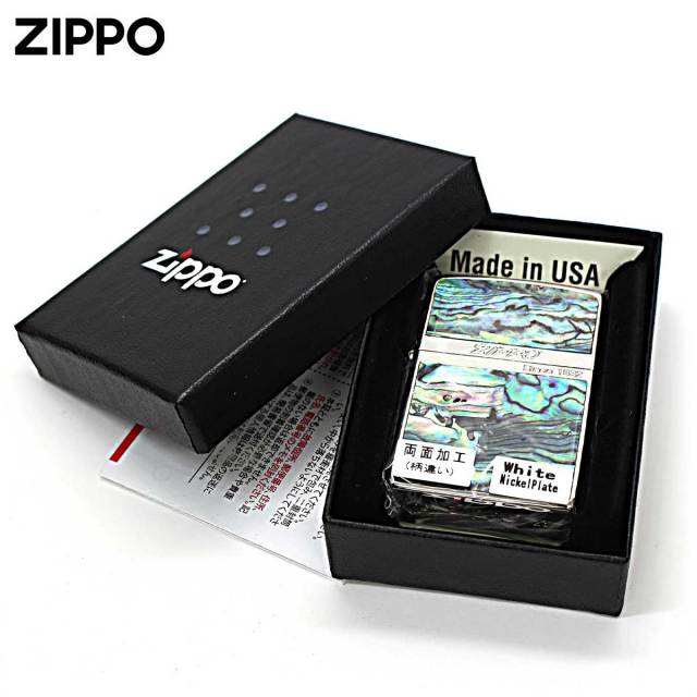 Zippo ジッポー シェル カラーライン 貝 両面加工 ホワイト SHELL LINE