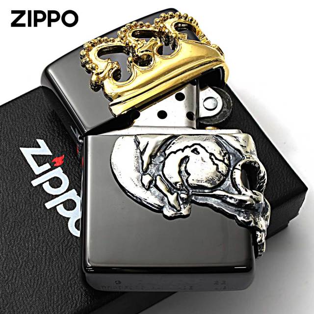 Zippo ジッポー スカル ドクロ 骸骨 スカルクラウン メタル チタン