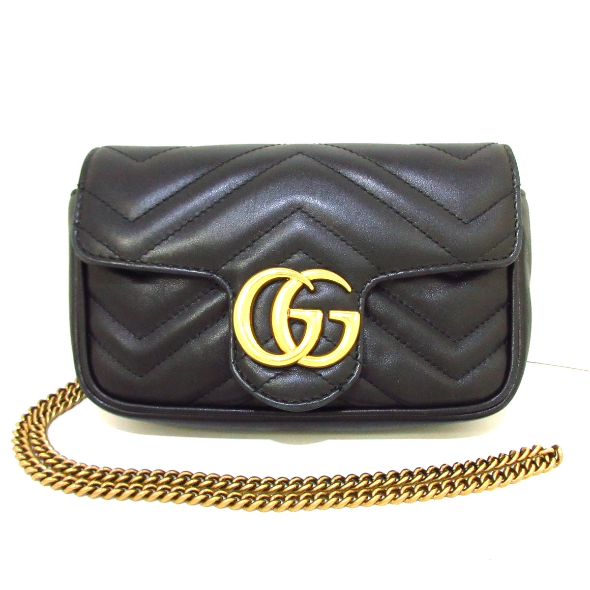 グッチ/ショルダーバッグ/GGマーモント キルティングレザー スーパー