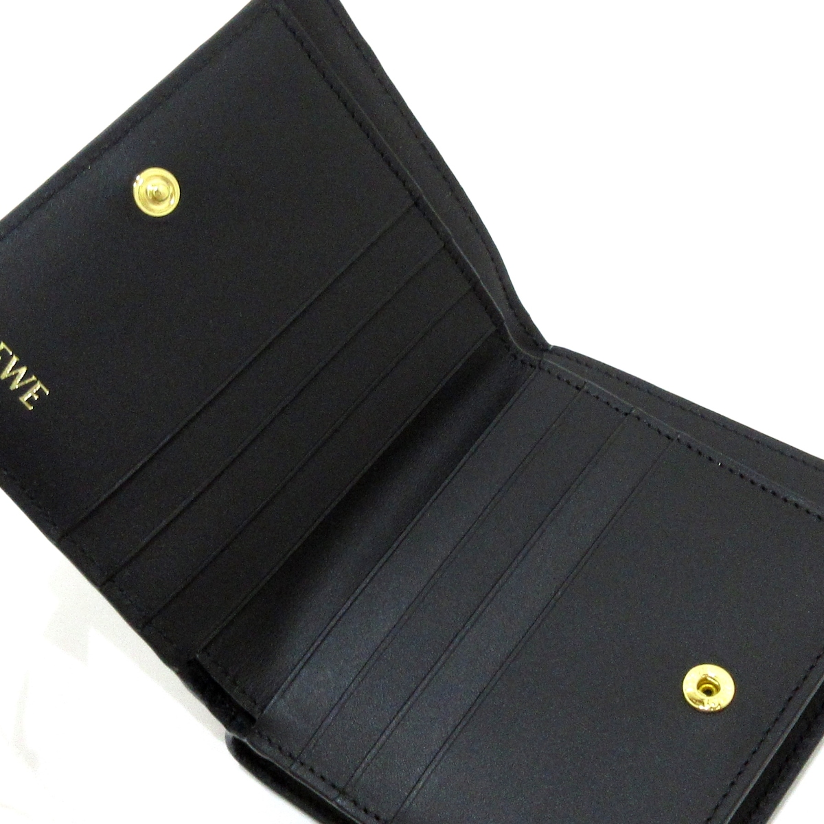 ロエベ/2つ折り財布/リピート コンパクト ジップウォレット/黒/型番