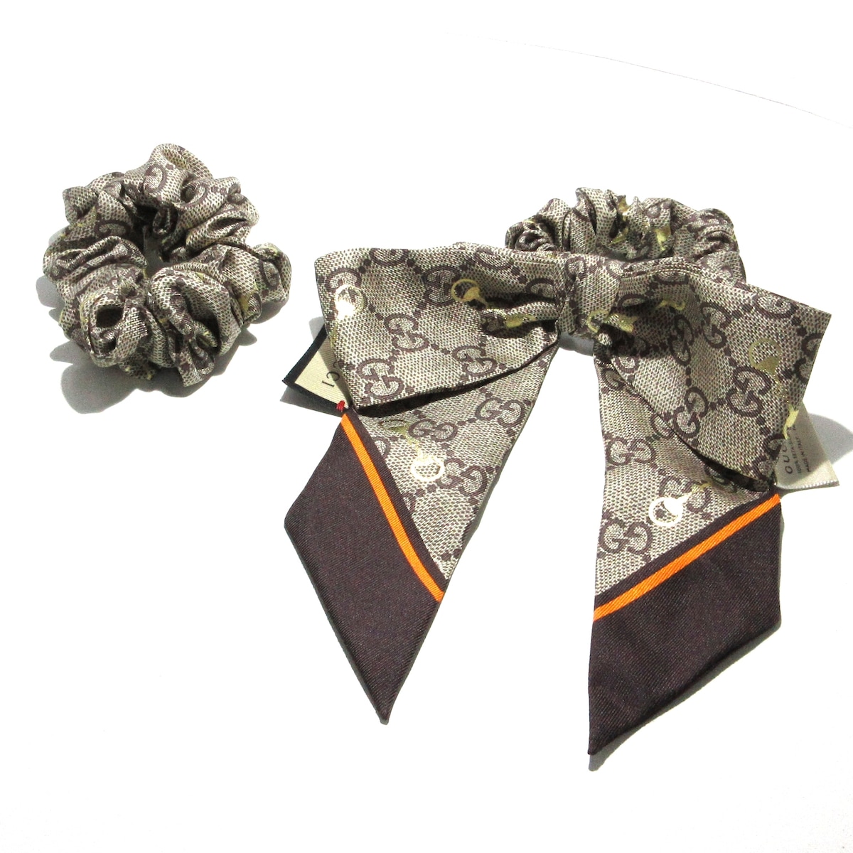 グッチ/アクセサリー/GG シルク シュシュ セット/ベージュ×ダーク