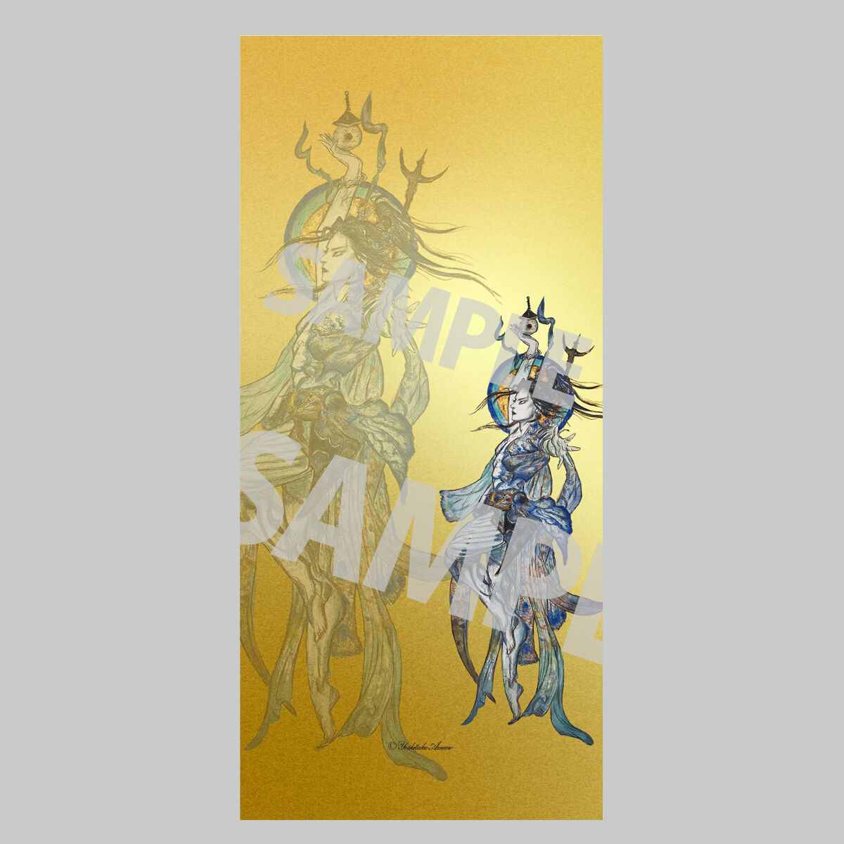 法華経画」iPhone用壁紙（Vd）（金背景） | 天野喜孝作「法華経画