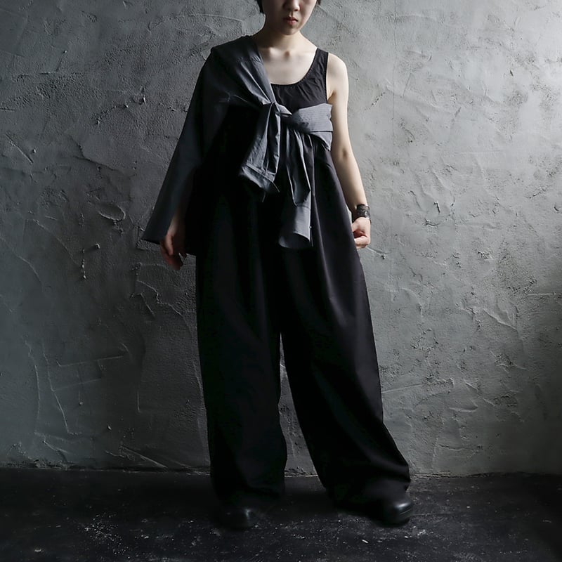 ànuke cotton gather combinaison (black) | nii-