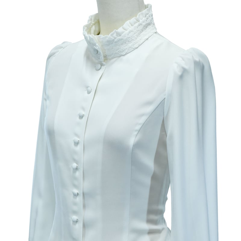 ○予約○スタンドカラーリボンジャボブラウス | Sheglit MiDiom online