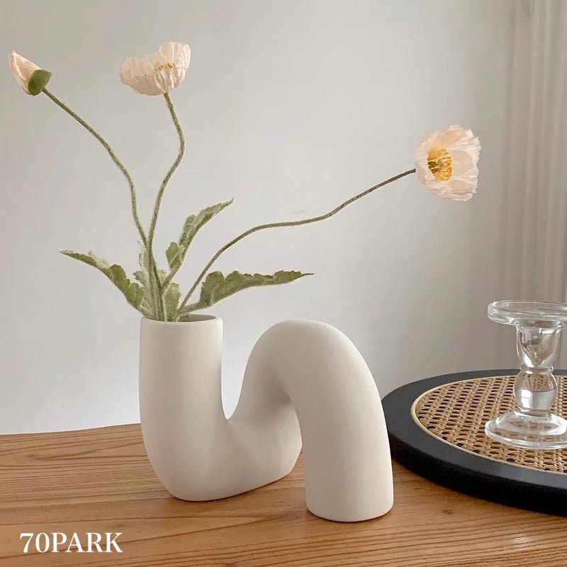 ツイスト セラミック フラワーベース 花瓶 オブジェ | 70PARK