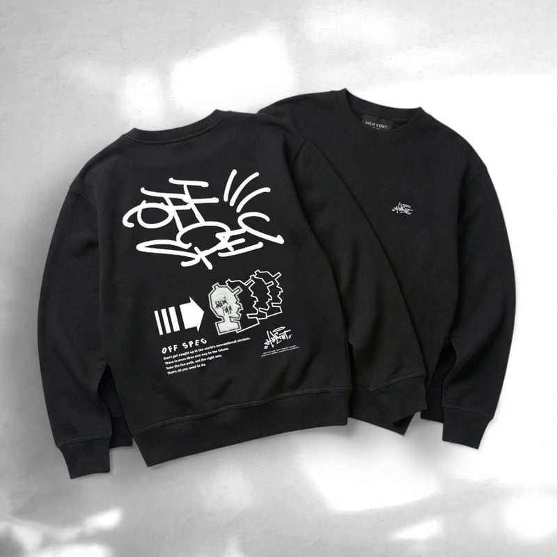 サガラ刺繍2026ss HEAVY ONZ SWEAT/BLACK/M/L/XL | HIDE