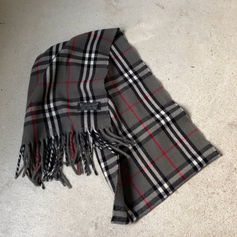 BURBERRYS バーバリーズ LAMBSWOOL 100% ラムウール マフラー グレー