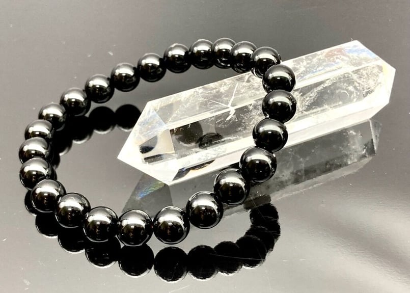 厄除け】モリオン～黒水晶～8㎜ 玉ブレスレット サイズ指定可 | 数珠