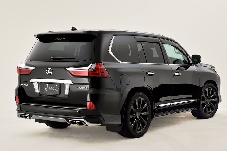 LX570後期 スクエア4本出しマフラー サイレントver. ダブルエイト