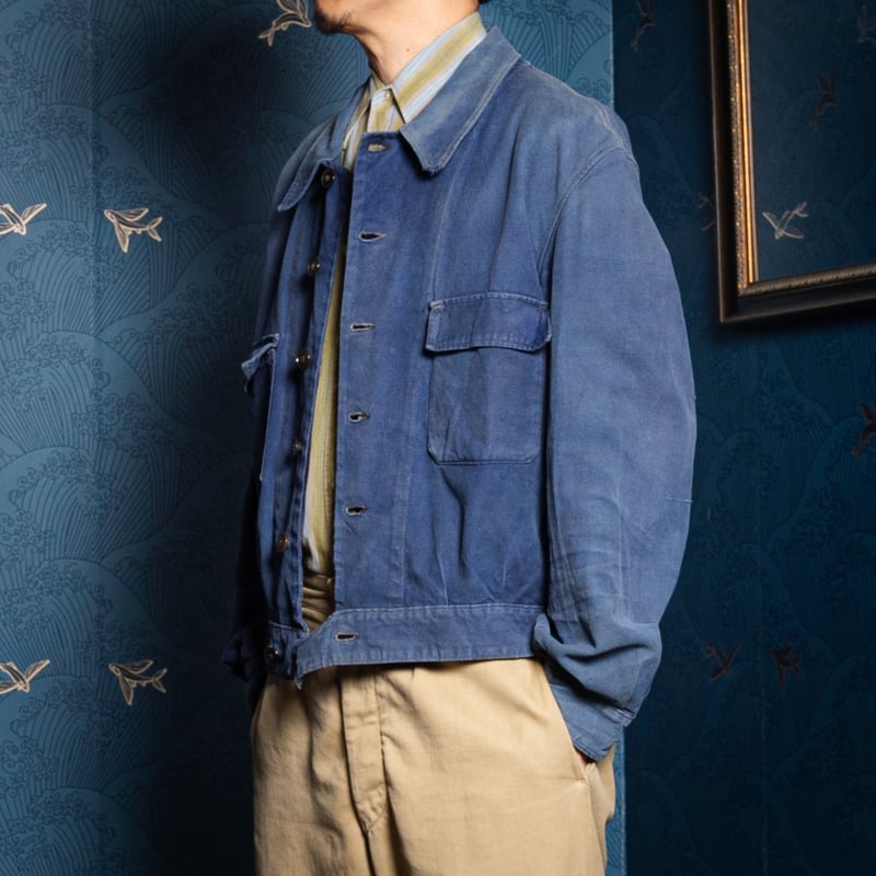 40-50s France Vintage Cotton Twill Cyclist Jack