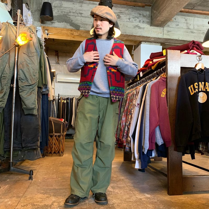 90s PENDLETON ウールベスト ネイティブ柄 USA製 ペンドルトン (S2179)