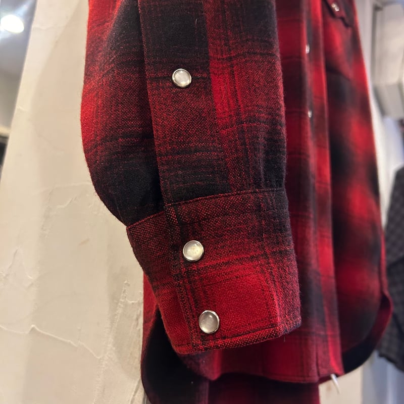70s PENDLETON ウールチェックシャツ ペンドルトン オンブレチェック