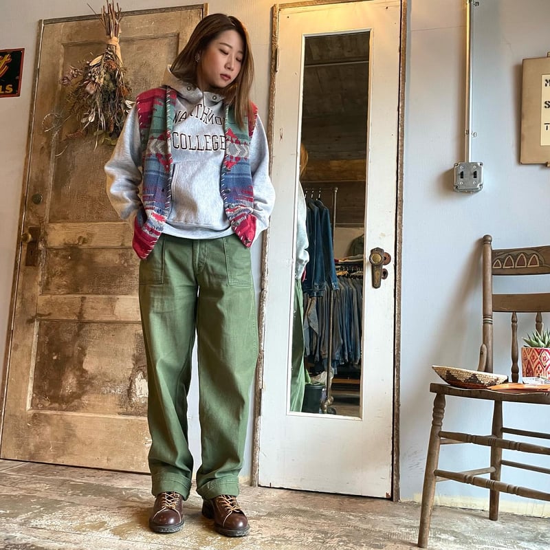 70s US ARMY ベイカーパンツ 28×31 SWIFT ZIP OG107 COTTO