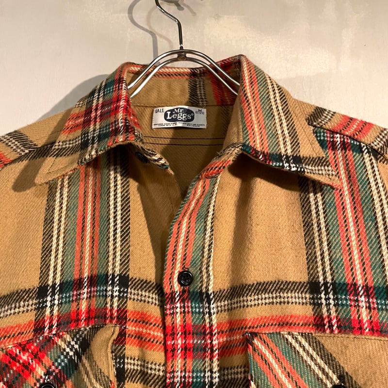 70s Mr.Leggs L/S ネルシャツ DEAD STOCK USA製 Size M コ