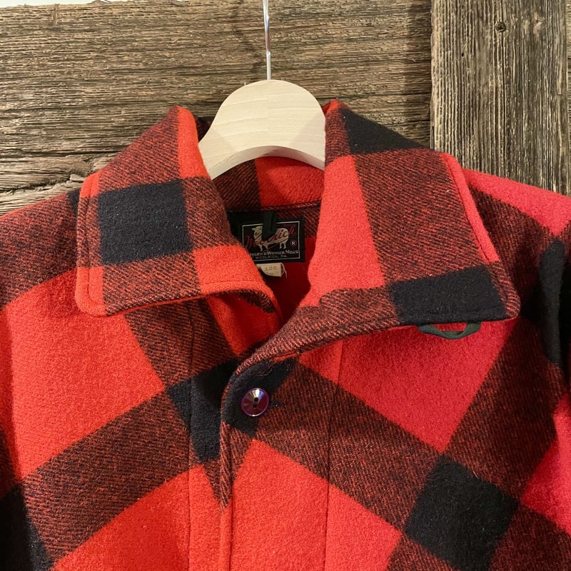 Woolrich 50s ウールハンティングジャケット チェック柄 赤x黒 ウール