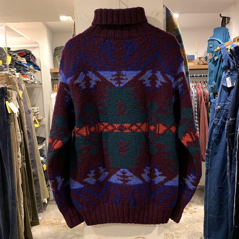 90s POLO by Ralph Lauren ウールセーター タートルネック ネイティブ柄