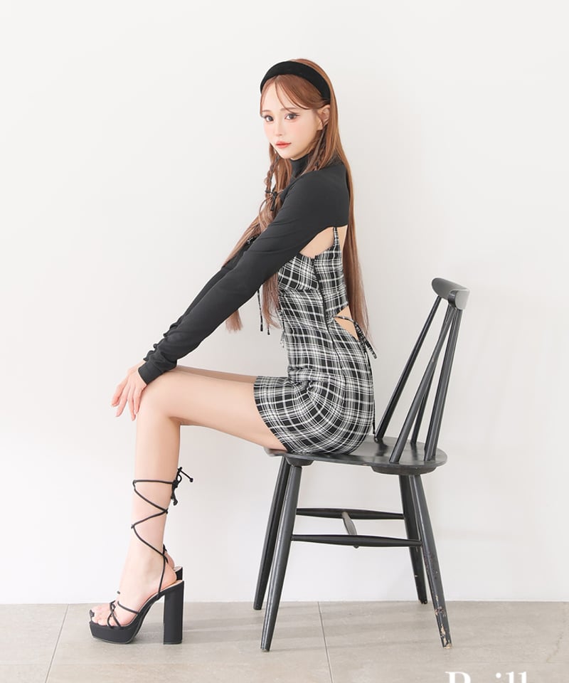 XS～Lサイズあり】ange de brille mini dress (brille376