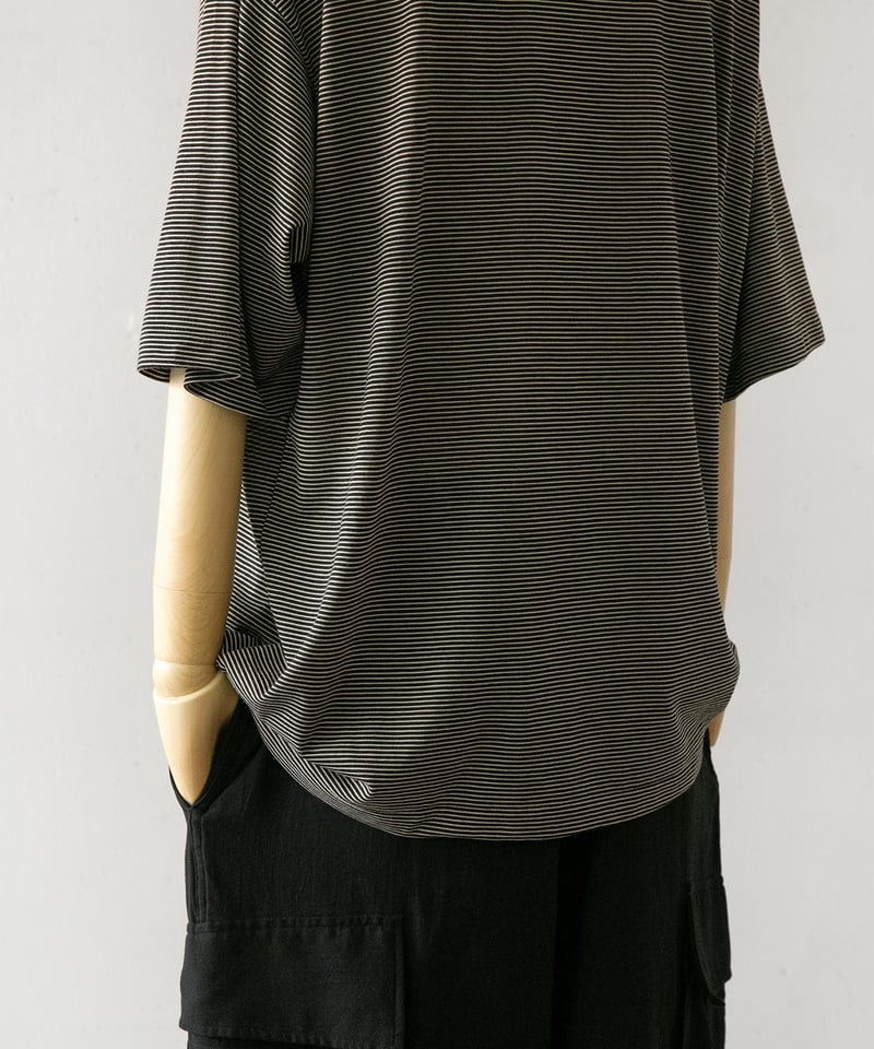 COMOLI _ サマーウール 半袖Tシャツ ( Border ) | Tronica